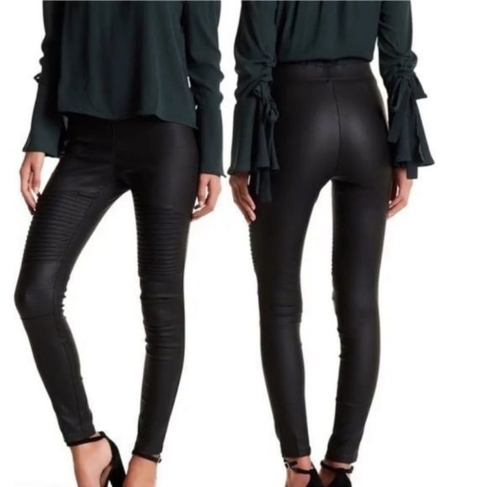 Ooberswank moto black leggings high waisted size S
